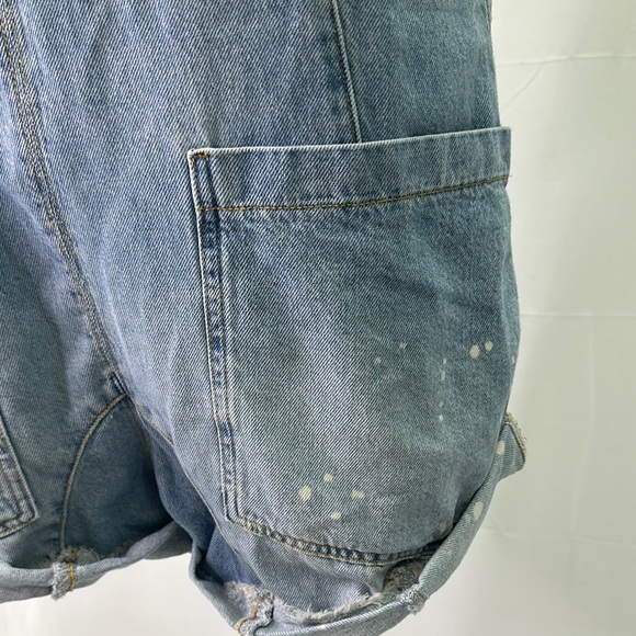 Free People We THe Free Light Blue Denim Overalls S NEW - Picture 3 of 6